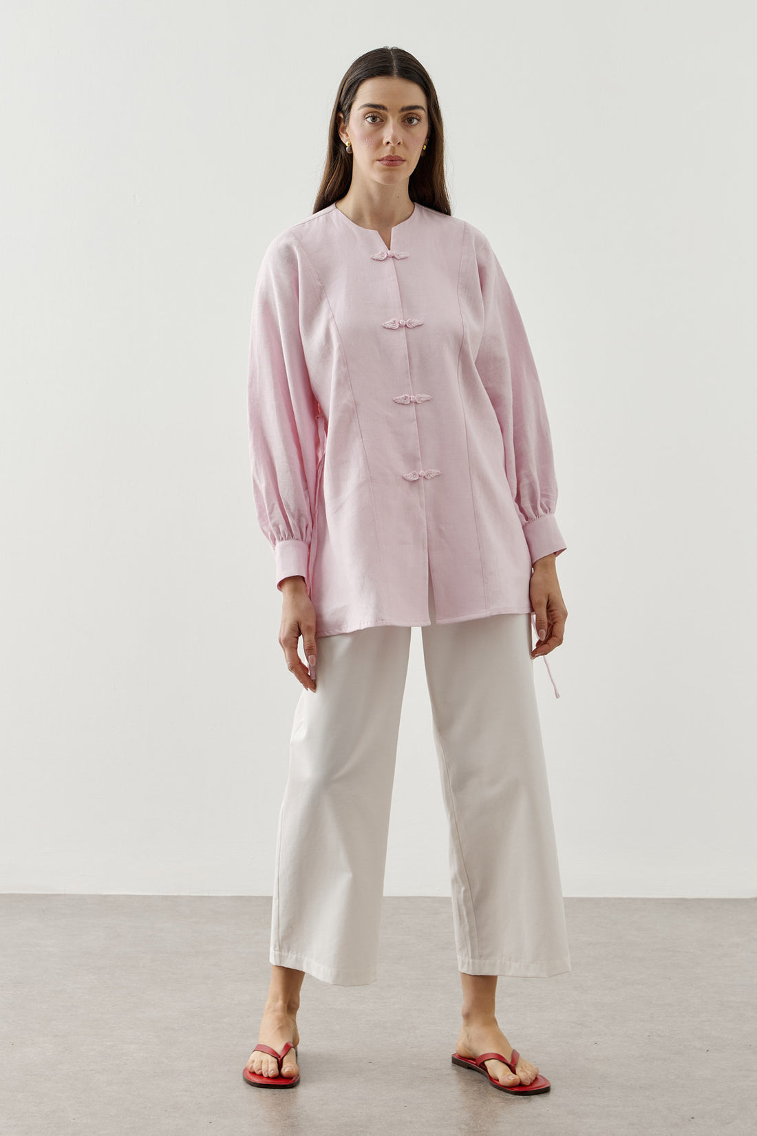 Linen Chino Buttoned Shirt Jacket