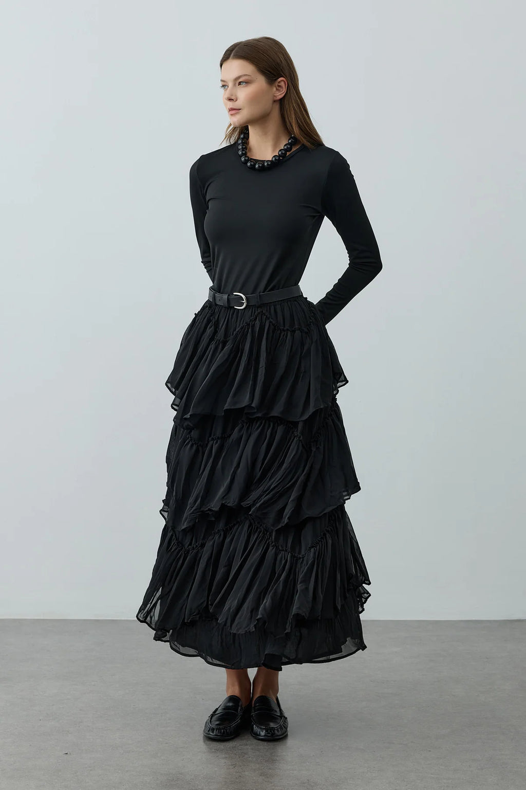 Multi-Panel Skirt Black