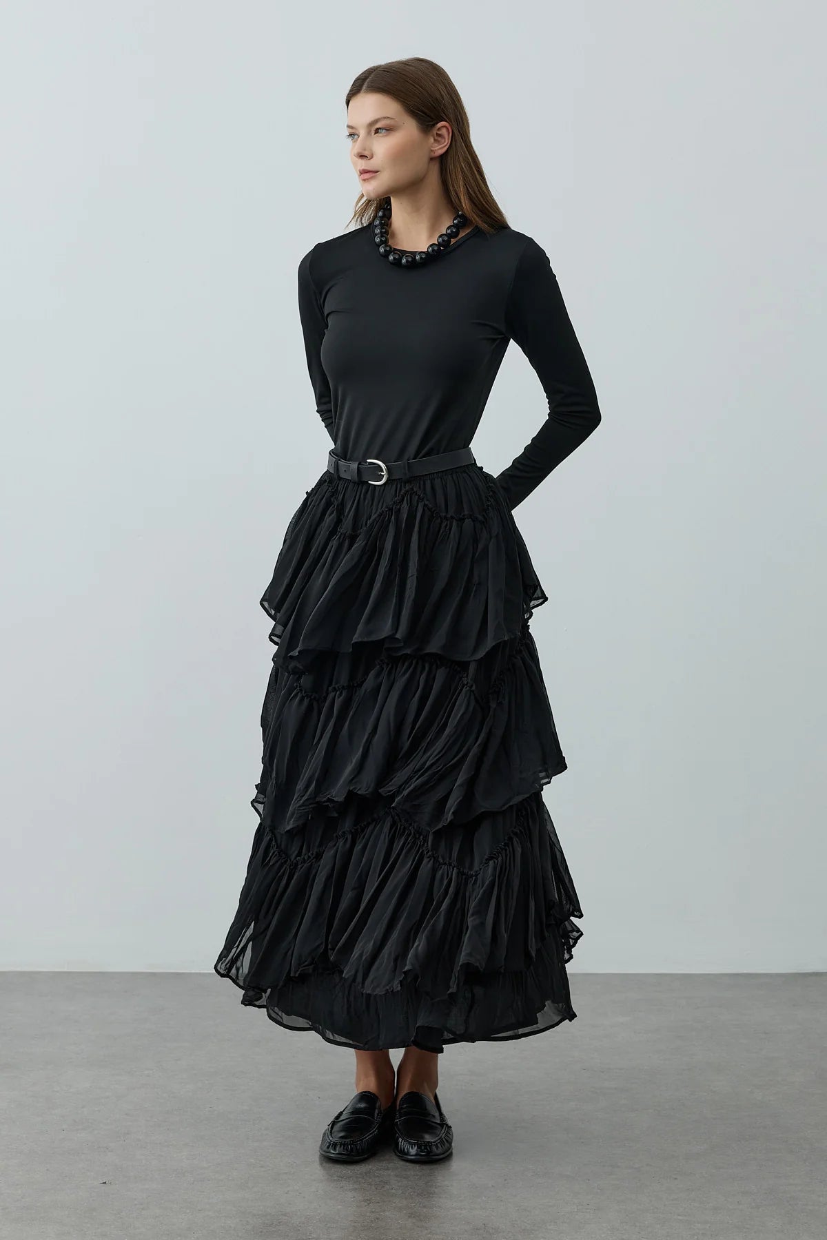 Multi-Panel Skirt Black