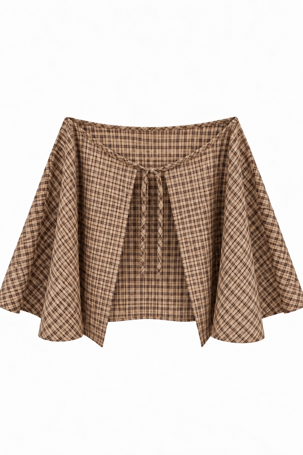 Plaid Waist Accessory Khaki