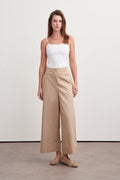 Gabardine Cropped Pants Camel