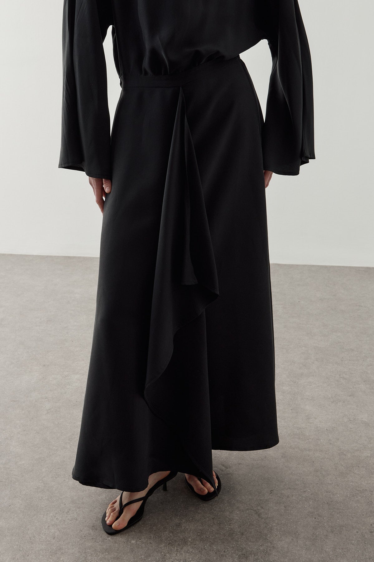 Front Panelled Tencel Dress Black