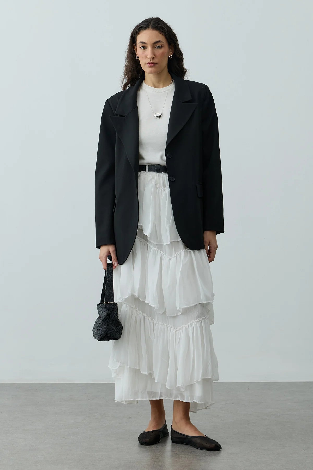 Multi-Panel Skirt White