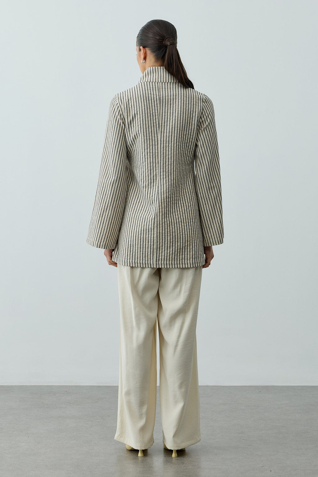 Striped Tie-Front Shirt Natural