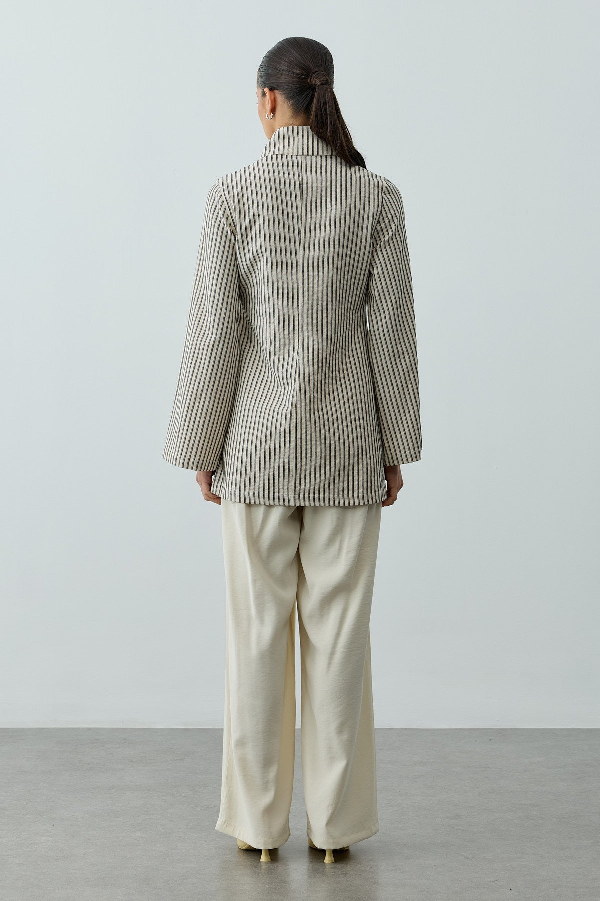 Striped Tie-Front Shirt Natural