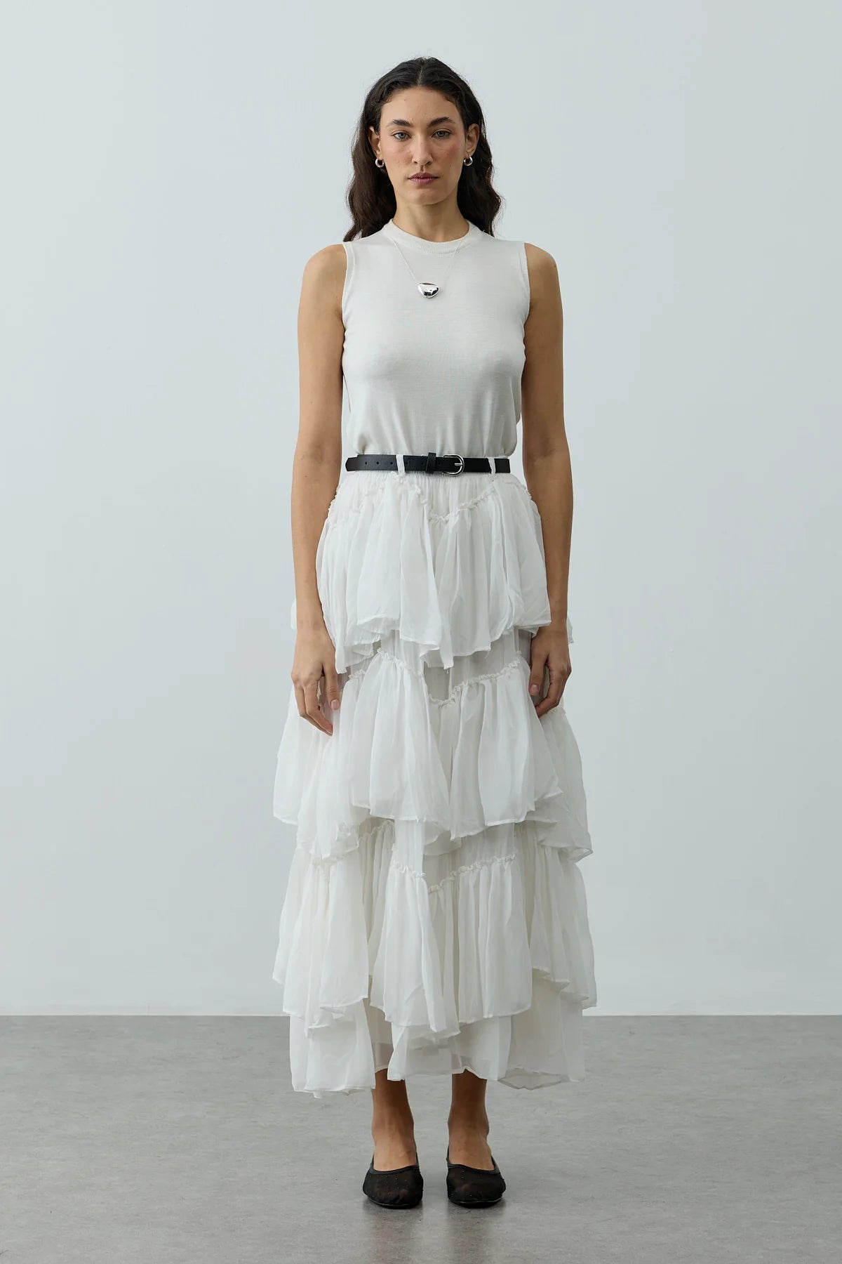 Multi-Panel Skirt White