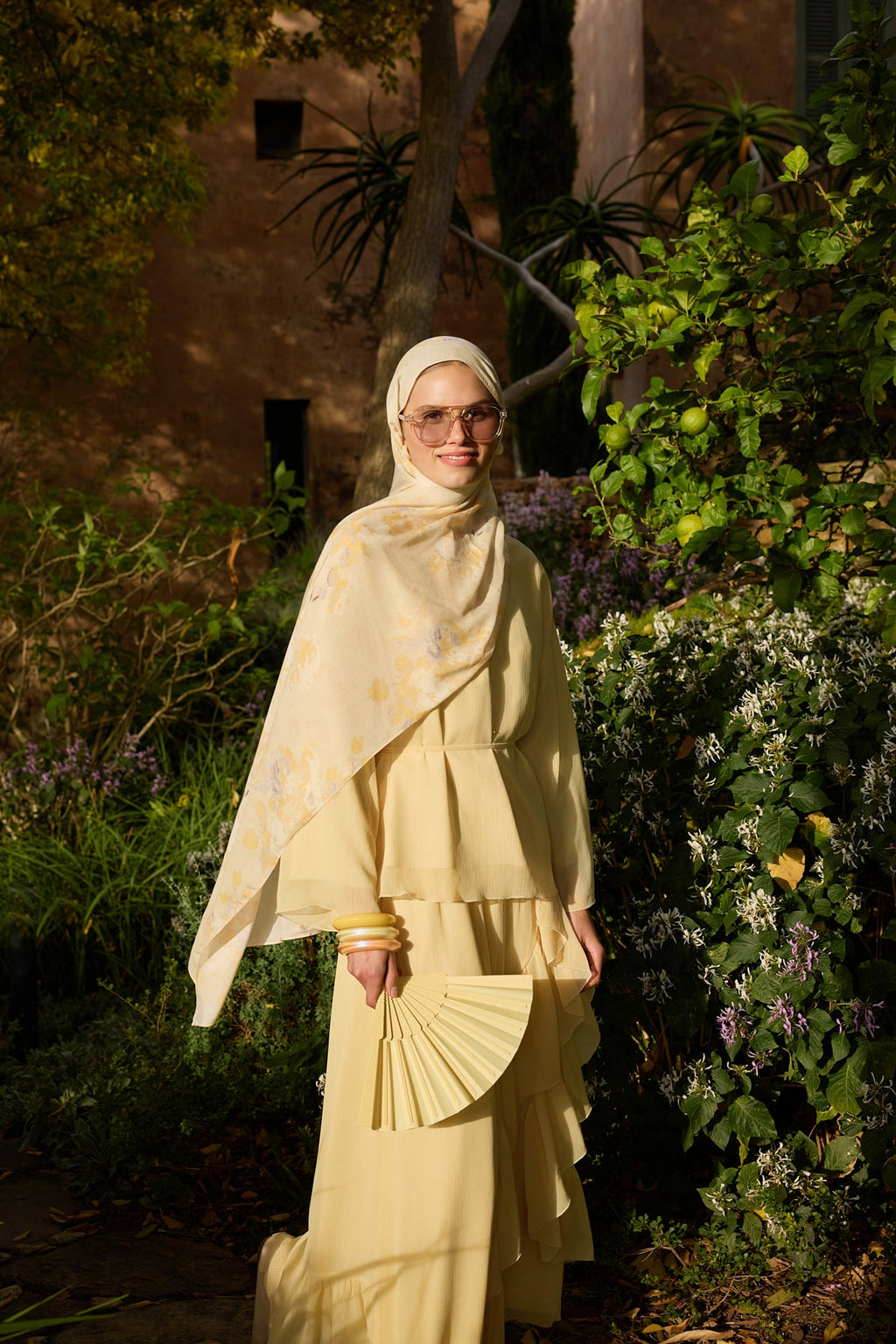 Deluxe Summer Flow Shawl Pale Yellow