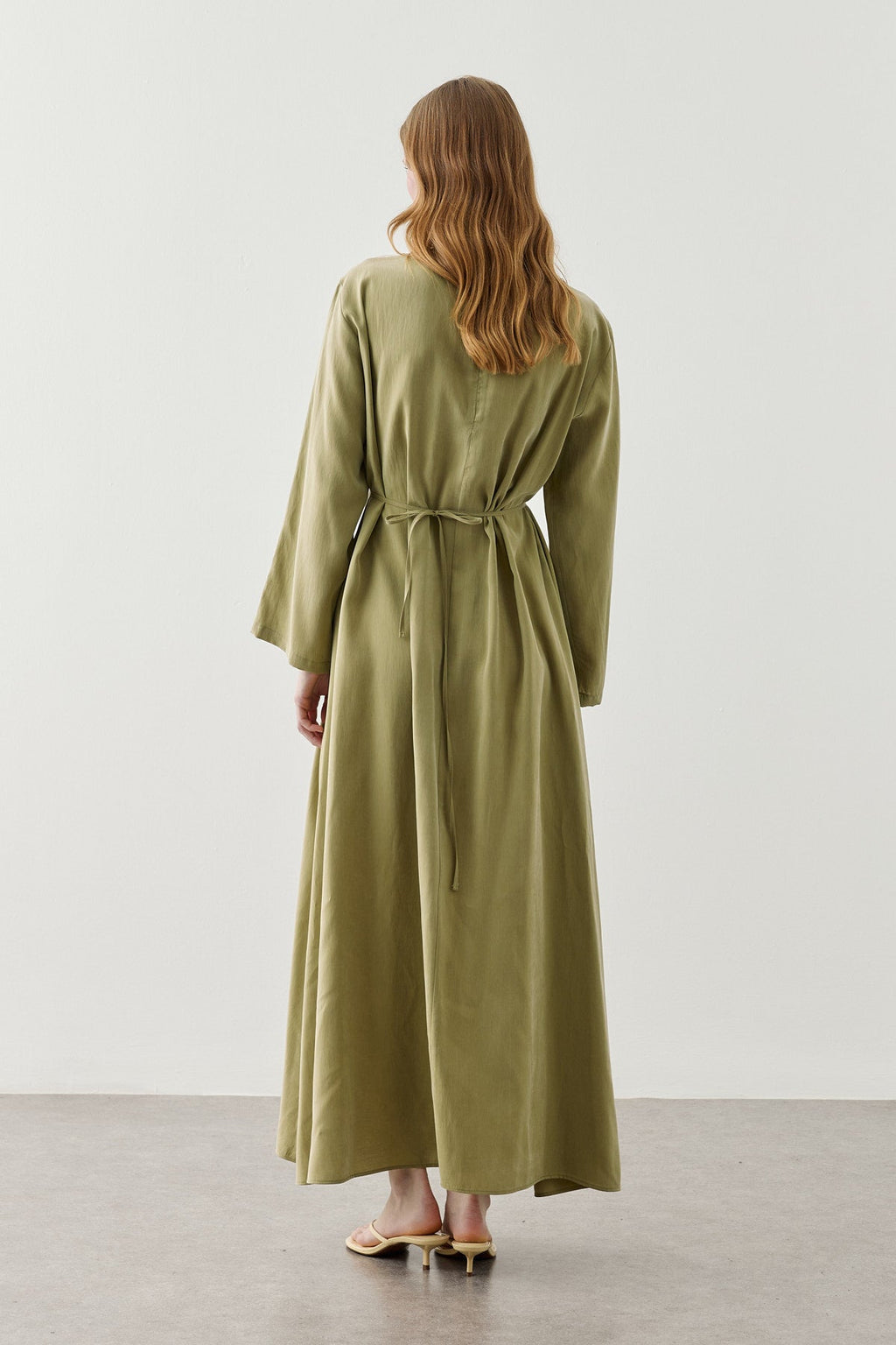 Asymmetrical Modal Dress Olive Green