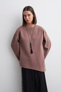 Kali Asymmetric Sweatshirt Dusty Brown
