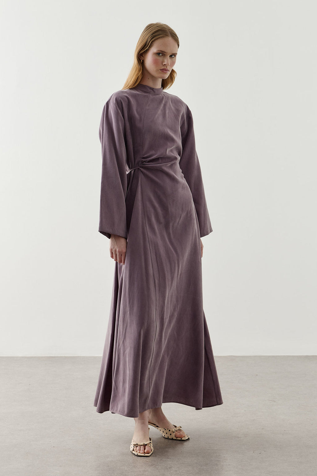 Asymmetrical Modal Dress Dusty Rose
