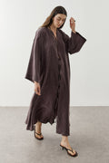 Wide Belt-Loop Kimono Brown