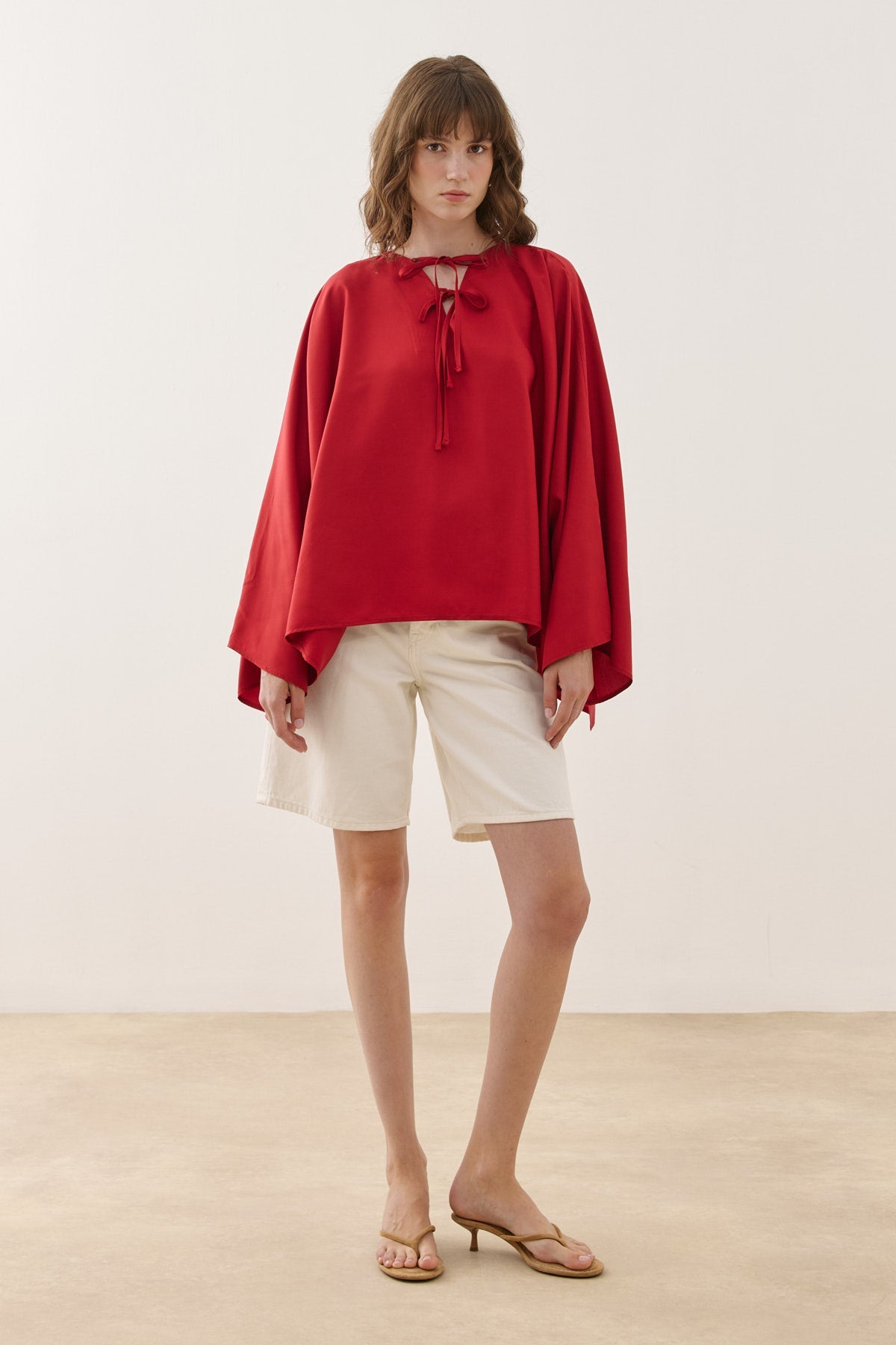 Tencel Cape Shirt Red