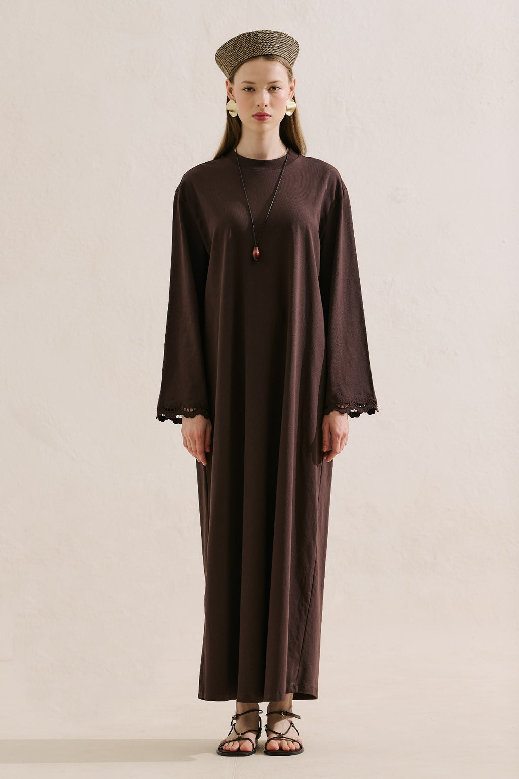 Embroidered Relaxed Dress Black