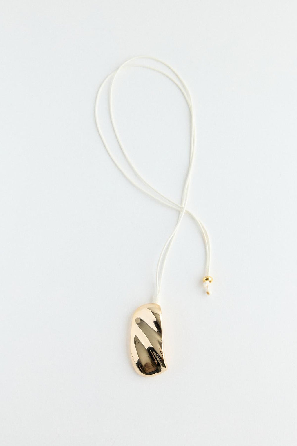Wave-Shaped Gold Metal Pendant Necklace