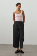Chino-Style Pants Dark Brown
