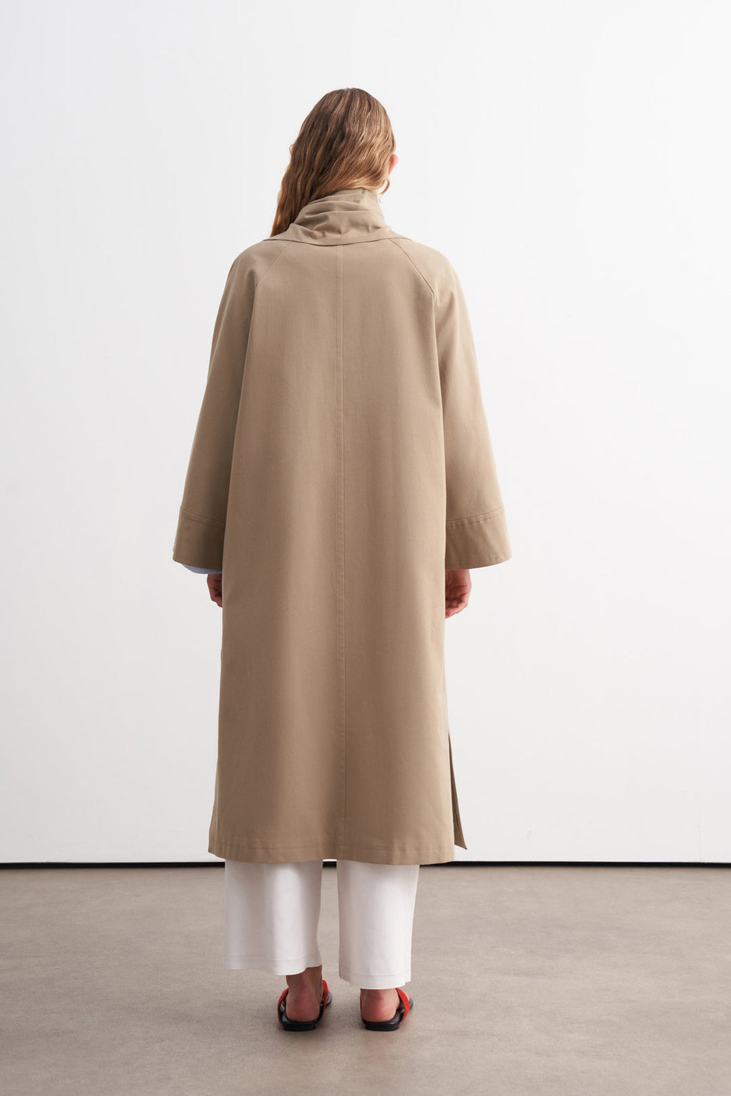 Premium Shawl-Detail Trench Coat Camel