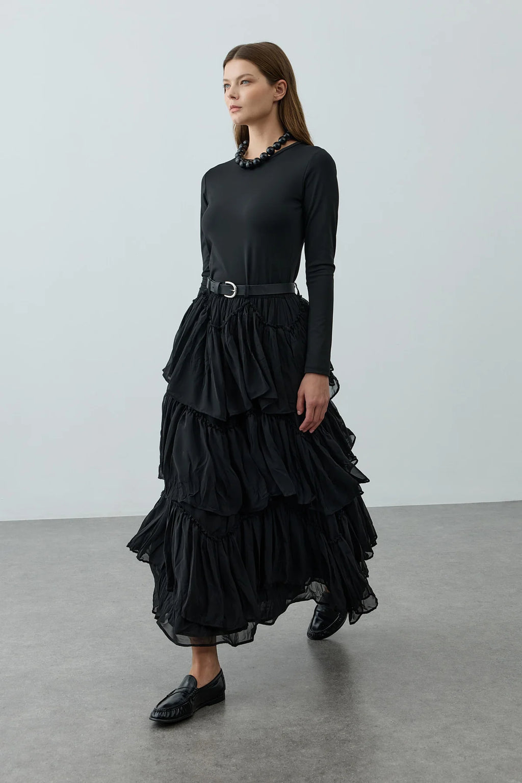 Multi-Panel Skirt Black