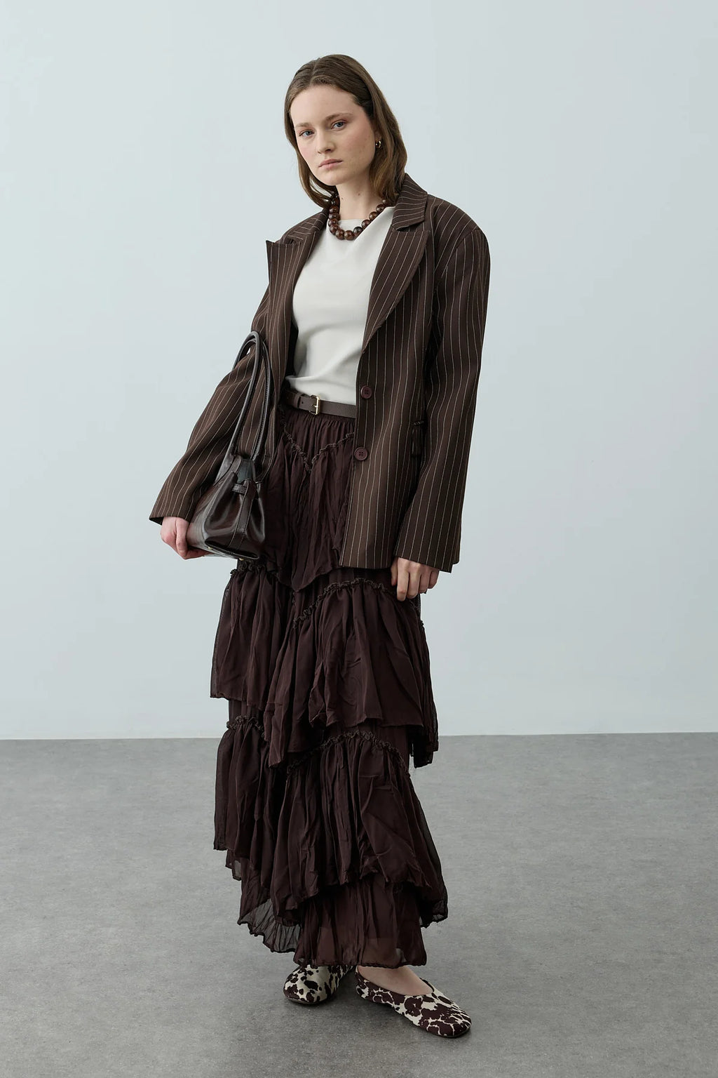 Multi-Panel Skirt Brown