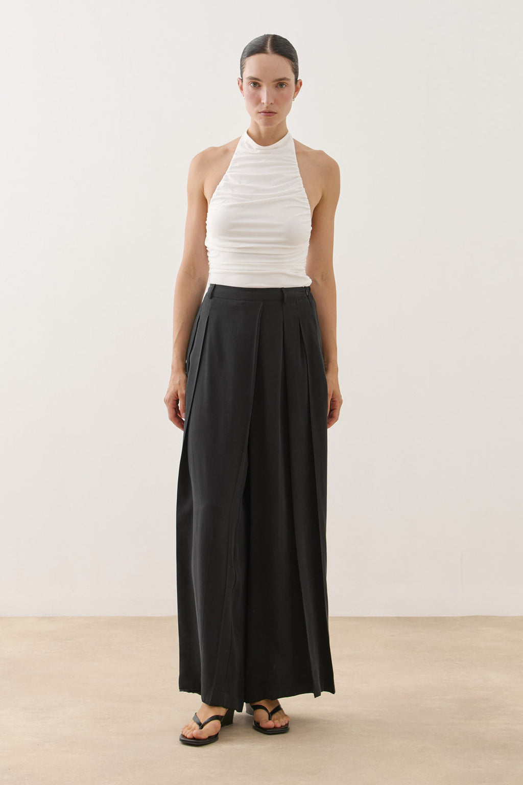 Wrap-Style Pants Black