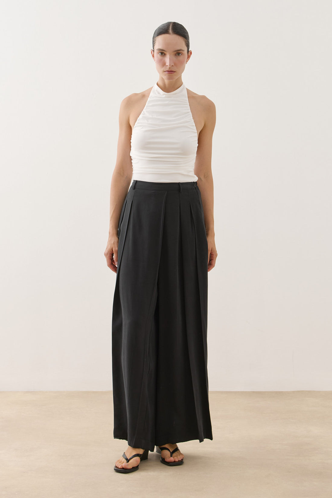 Wrap-Style Pants Black