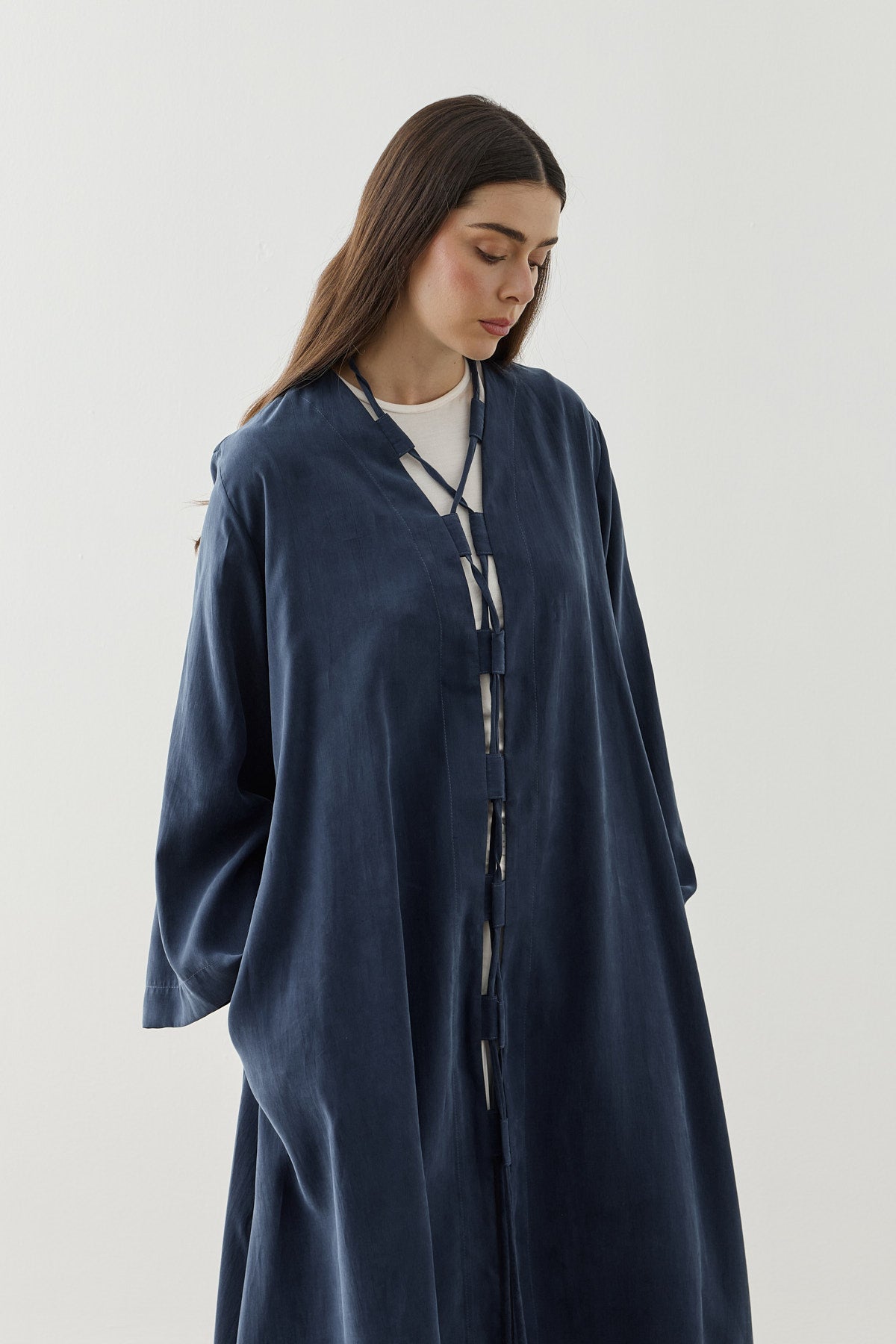 Wide Belt-Loop Kimono Navy