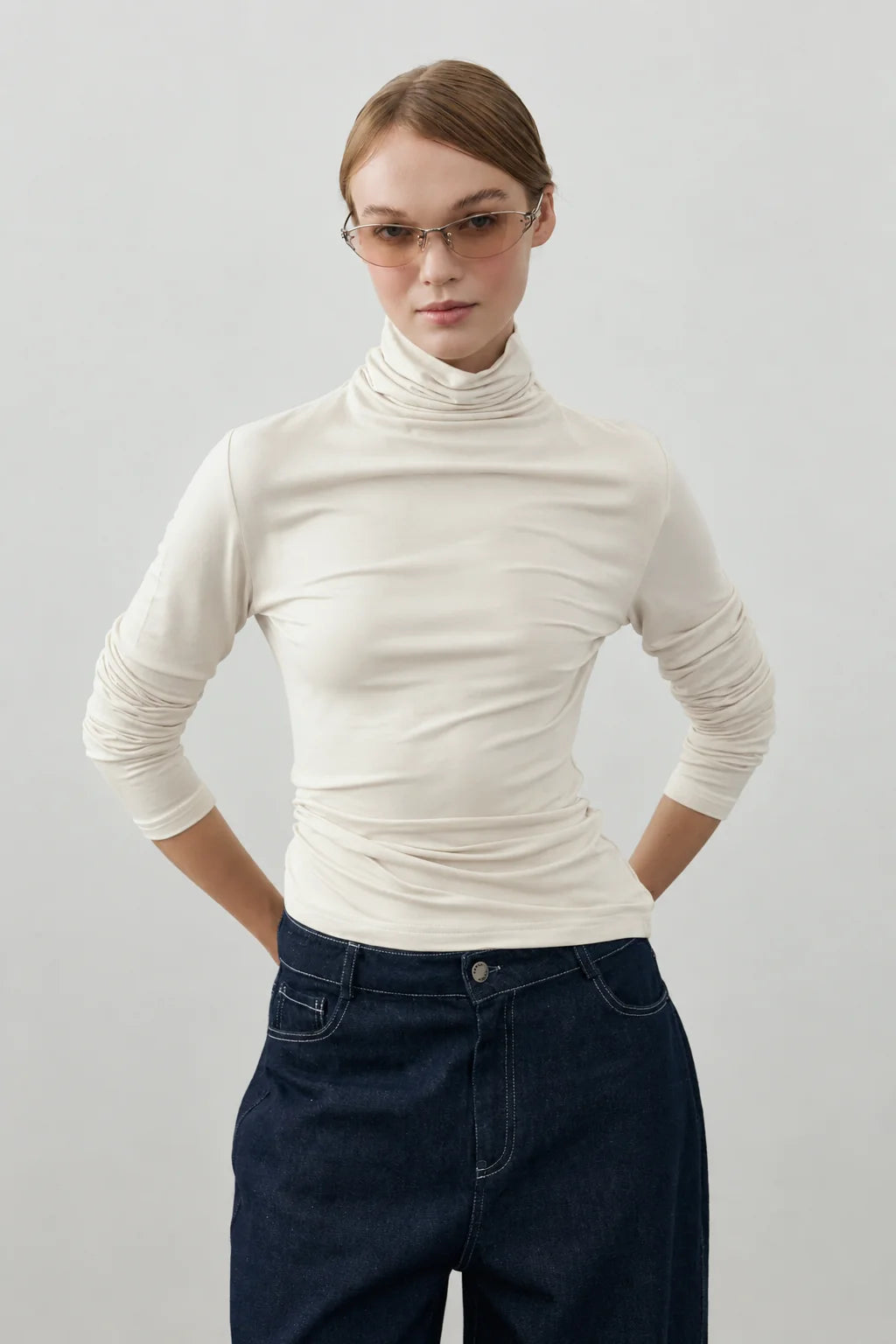 Soft Turtleneck Bodysuit Offwhite