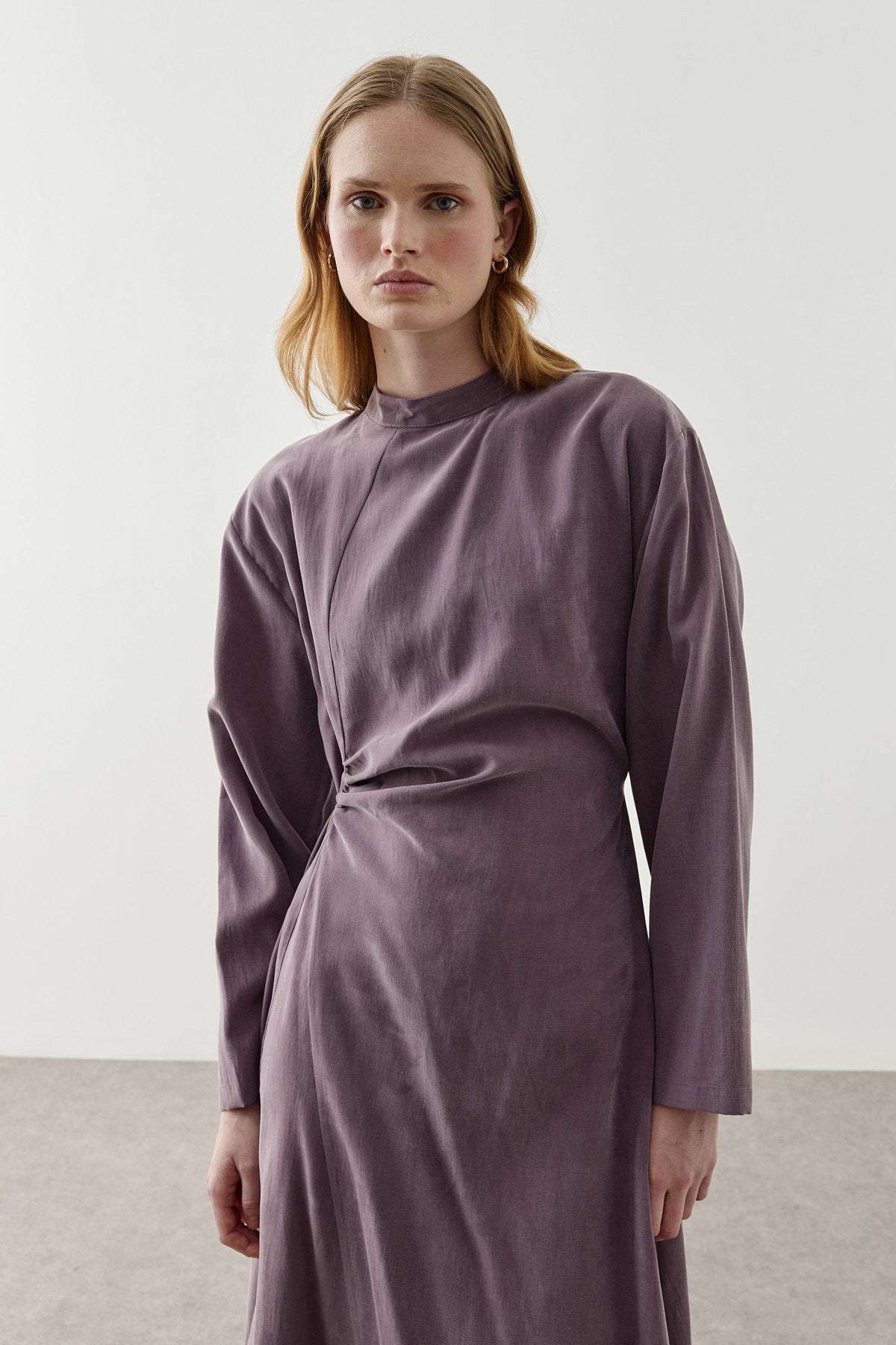Asymmetrical Modal Dress Dusty Rose