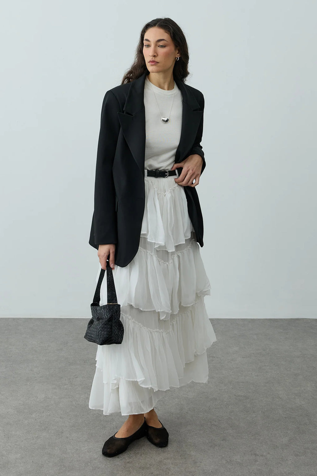 Multi-Panel Skirt White