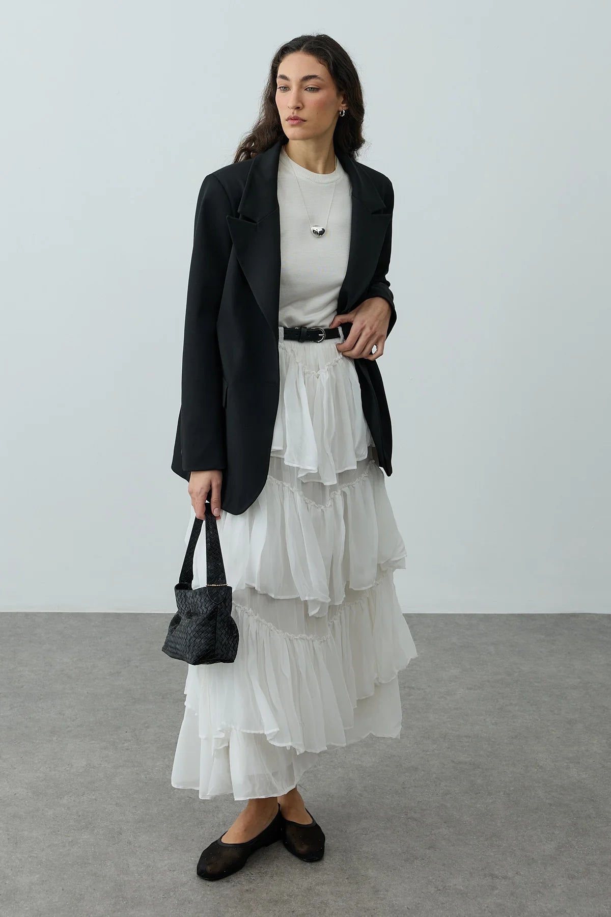 Multi-Panel Skirt White