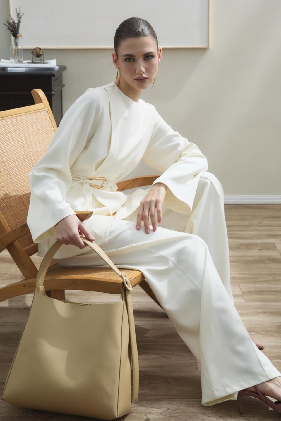 Double Front Detail Trousers Set