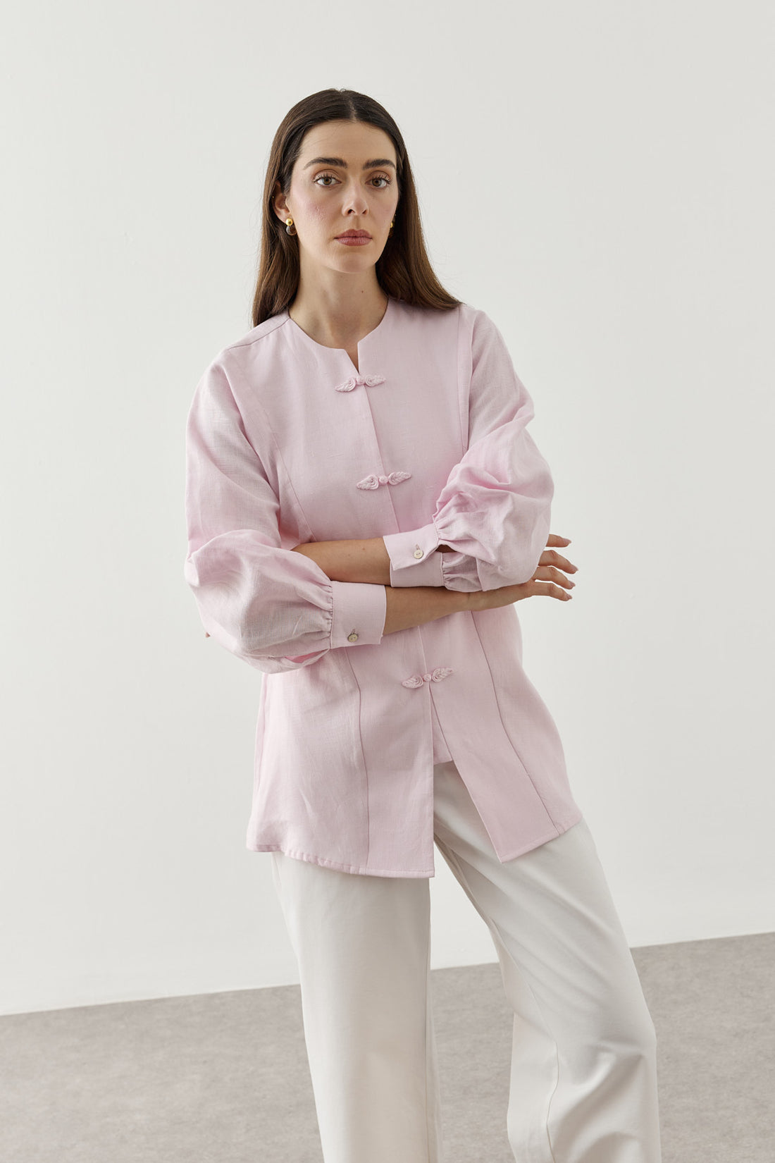 Linen Chino Buttoned Shirt Jacket