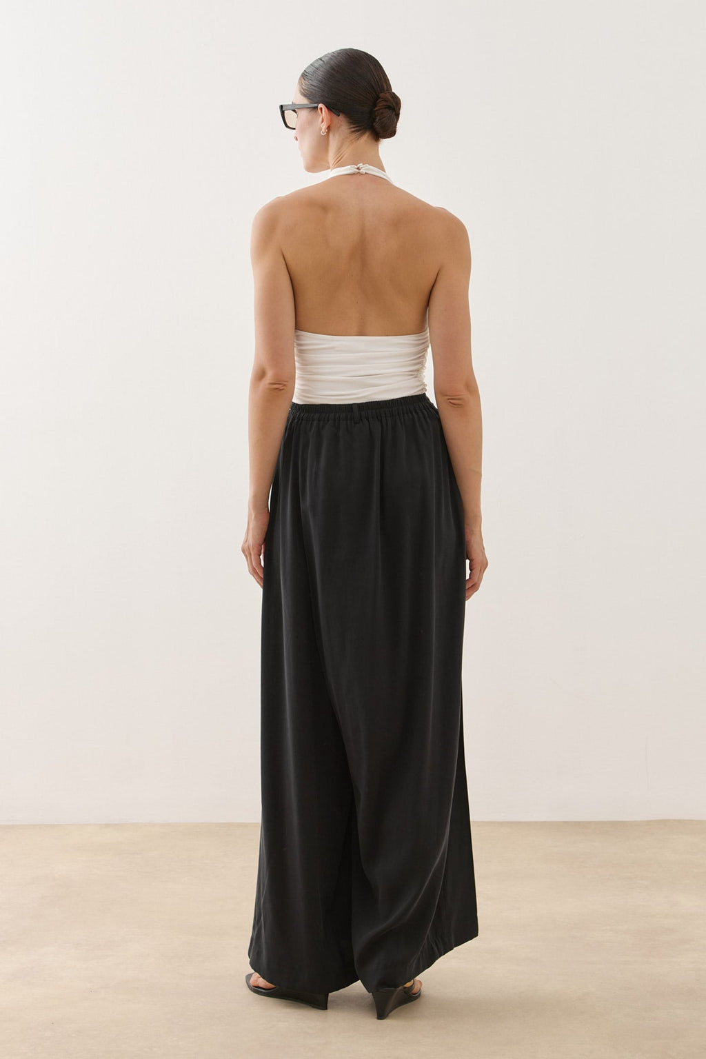 Wrap-Style Pants Black