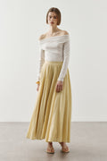 Panelled Wide Skirt Yellow