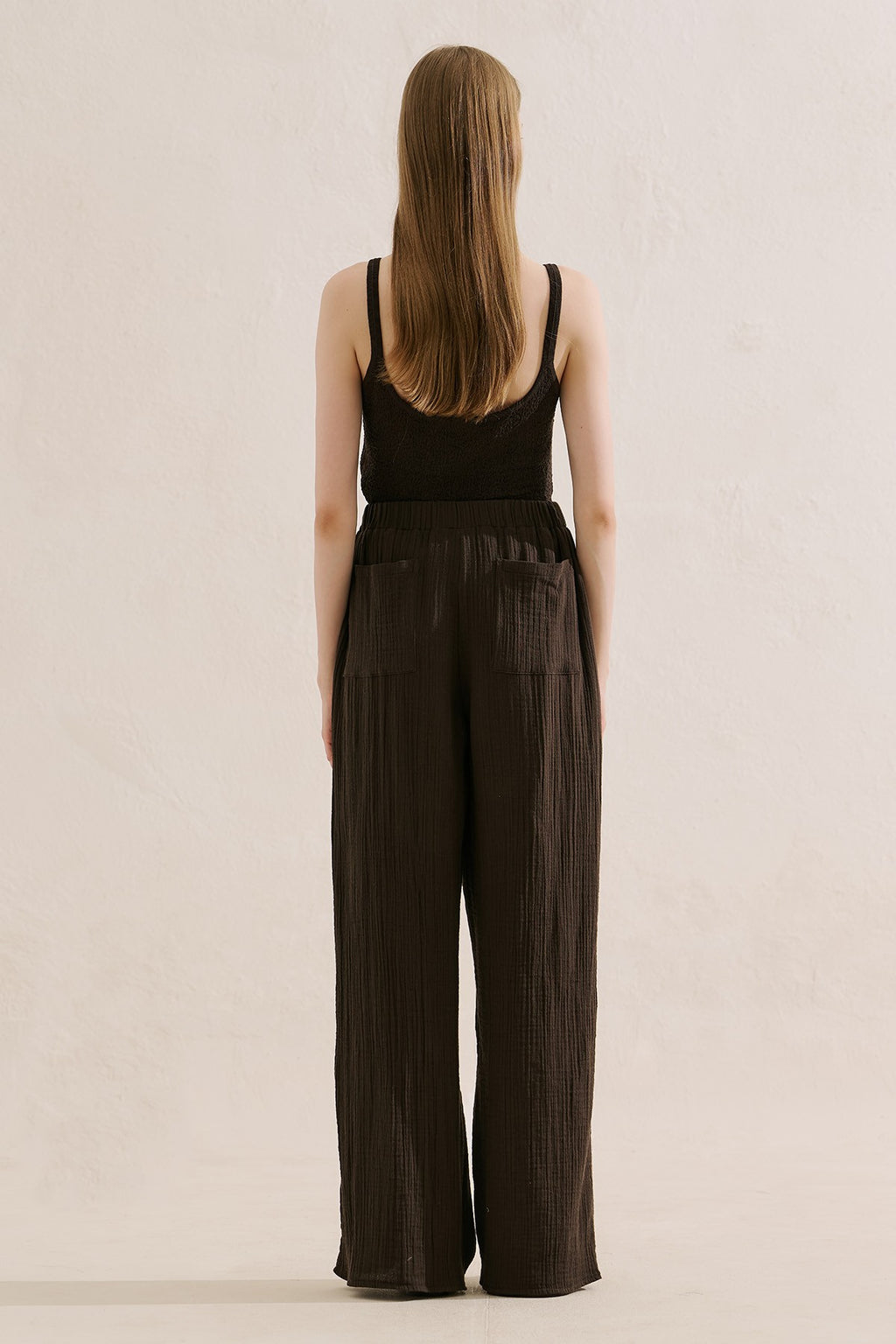 Muslin Wrap-Style Pants Brown