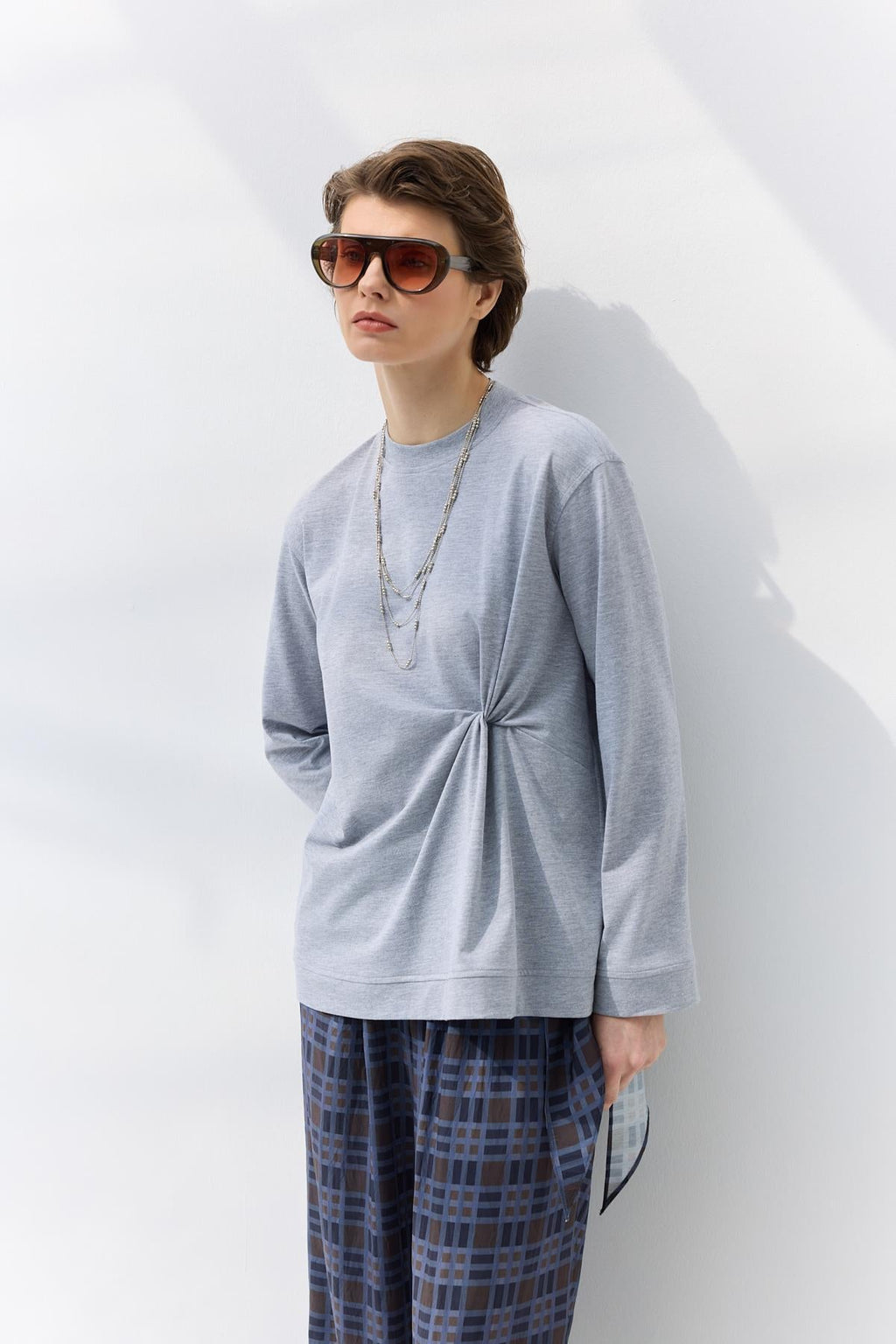 Knot Detail T-Shirt Gray
