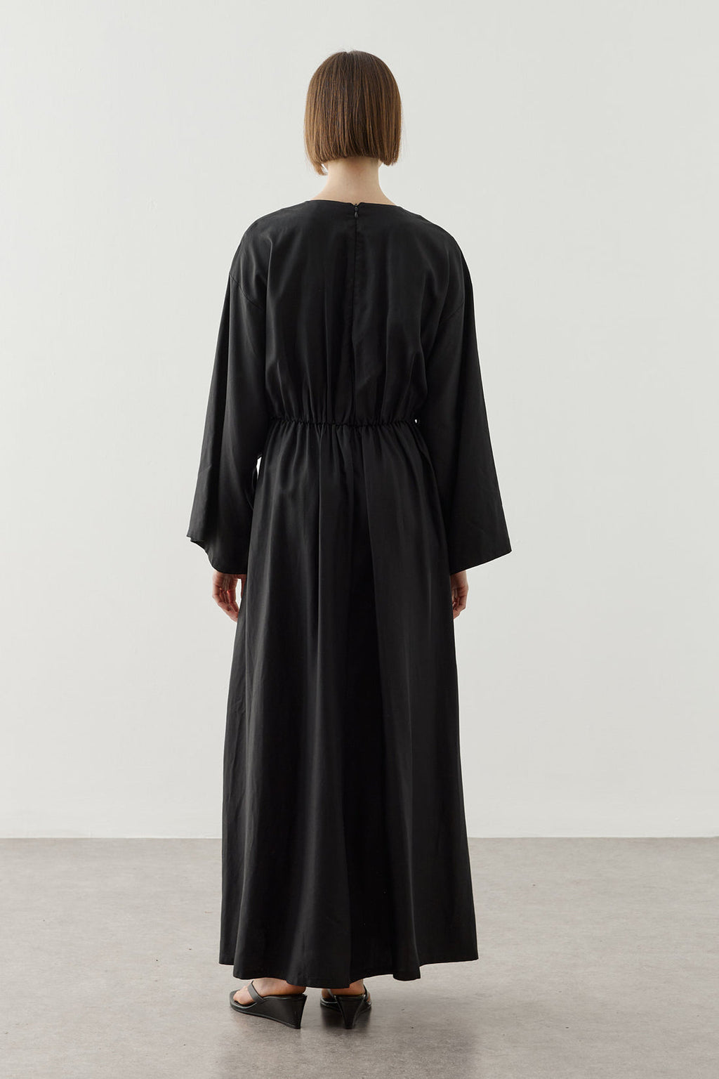 Eyelet-Detail Tencel Dress Black