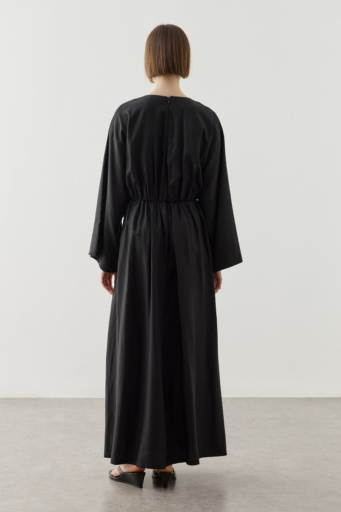 Eyelet-Detail Tencel Dress Black