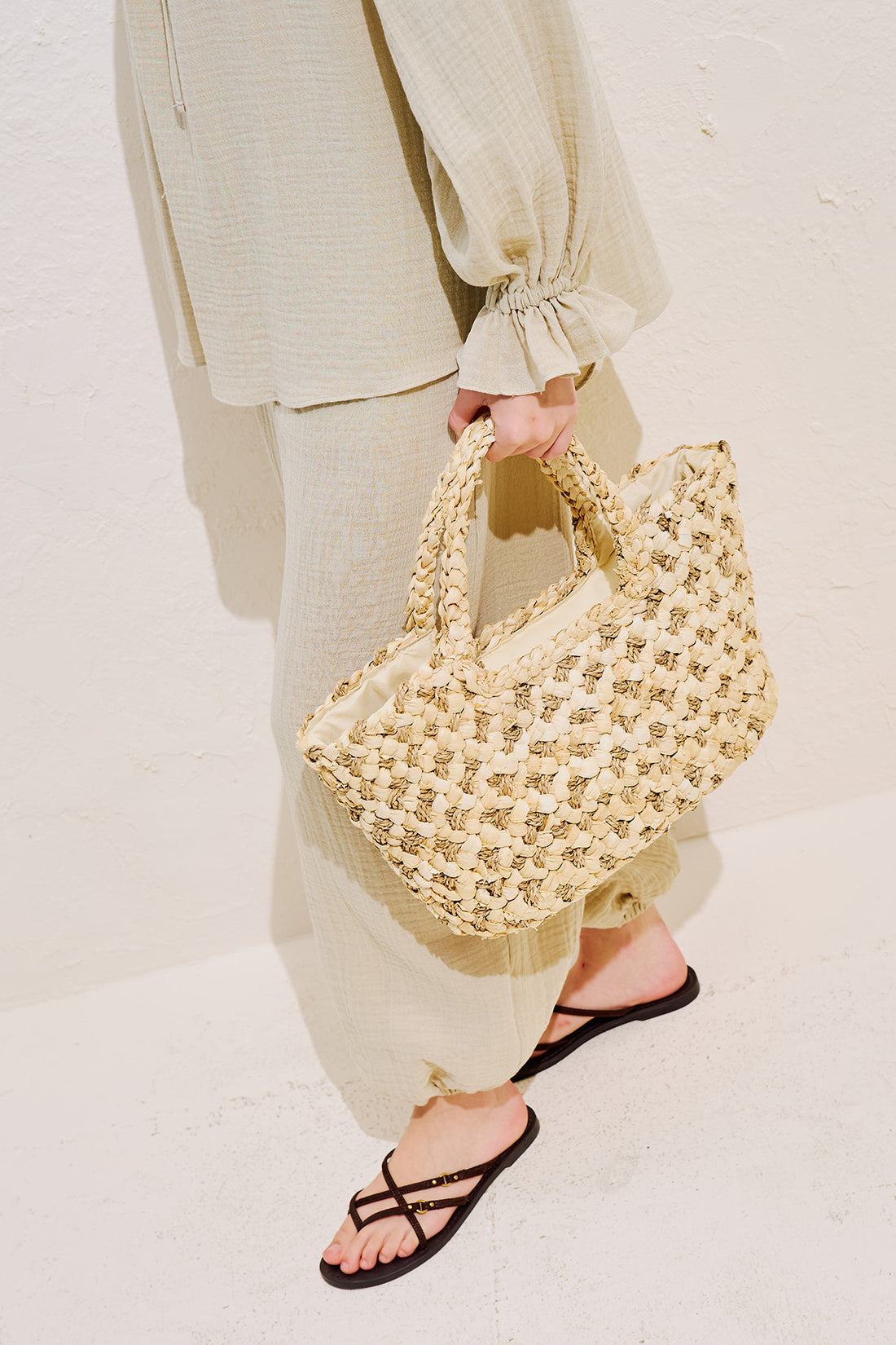 Crafted Straw Bag Natural