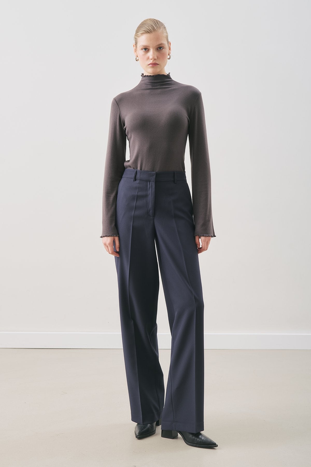 Long-Length Straight-Leg Pants Navy