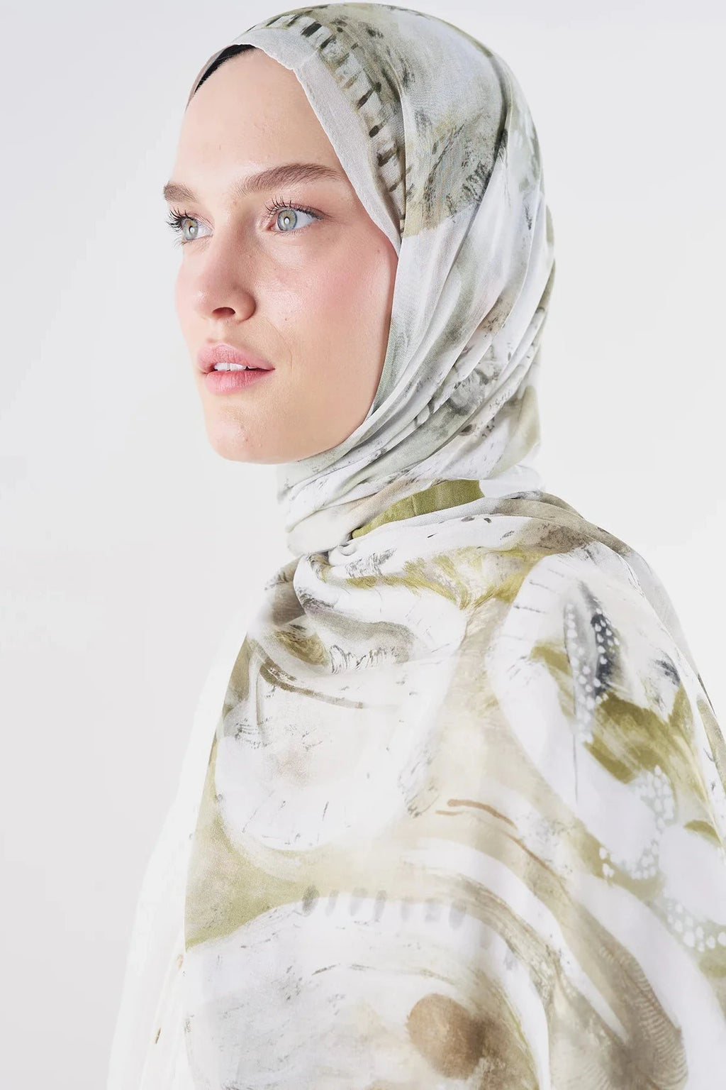 Artful Strokes Ramie Viscose Shawl Green
