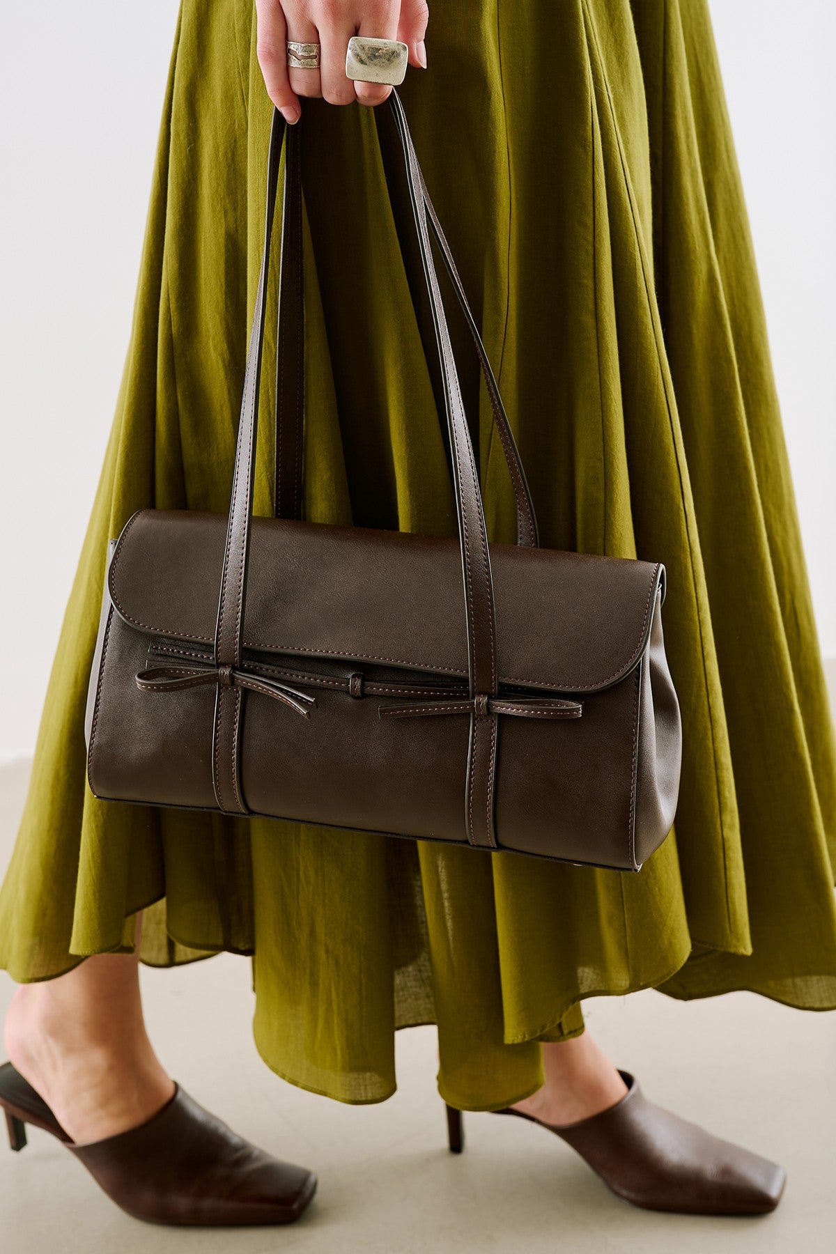 Misty Flap Shoulder Bag Brown
