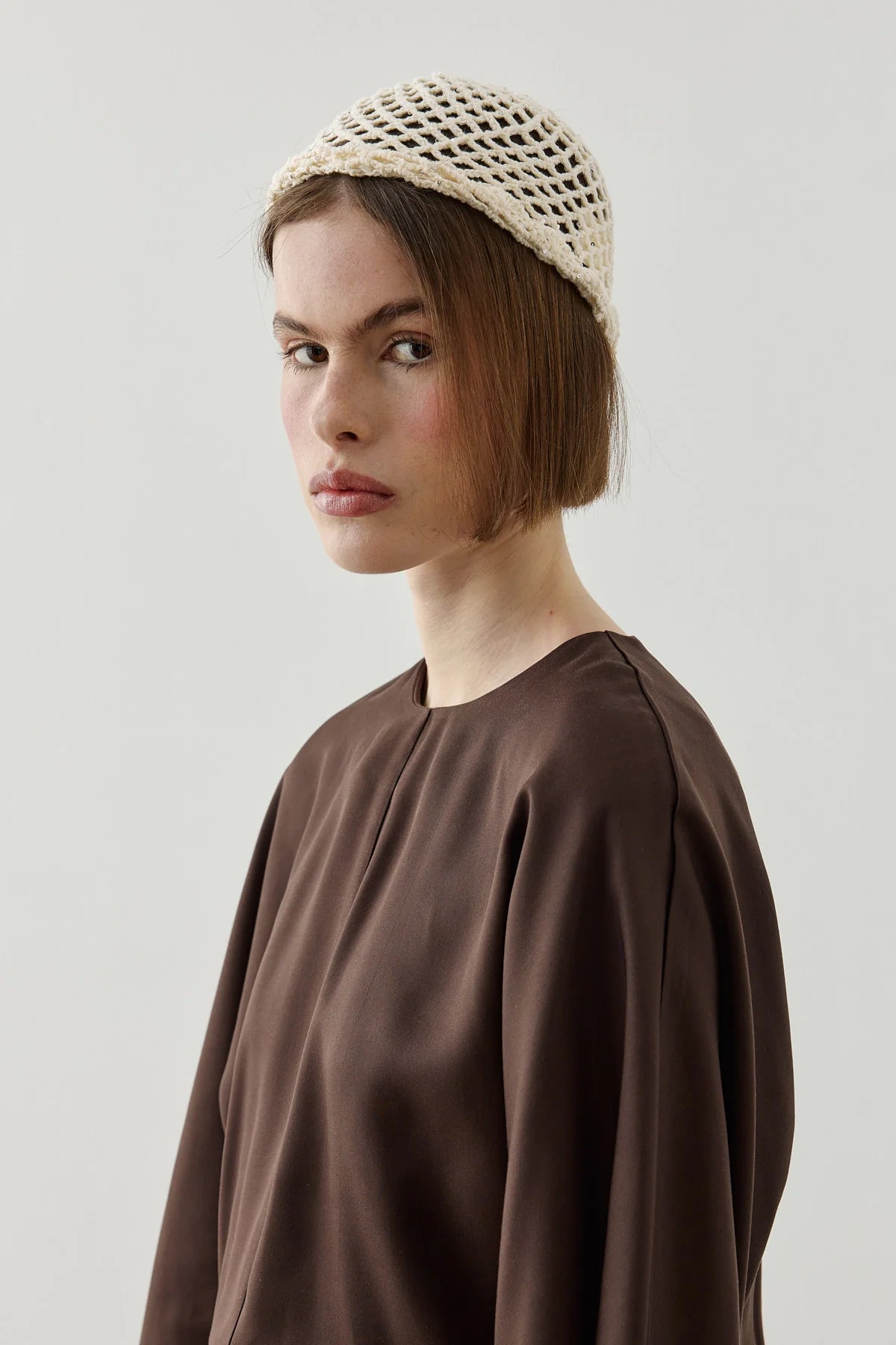 Back Tie Tencel Dress Brown