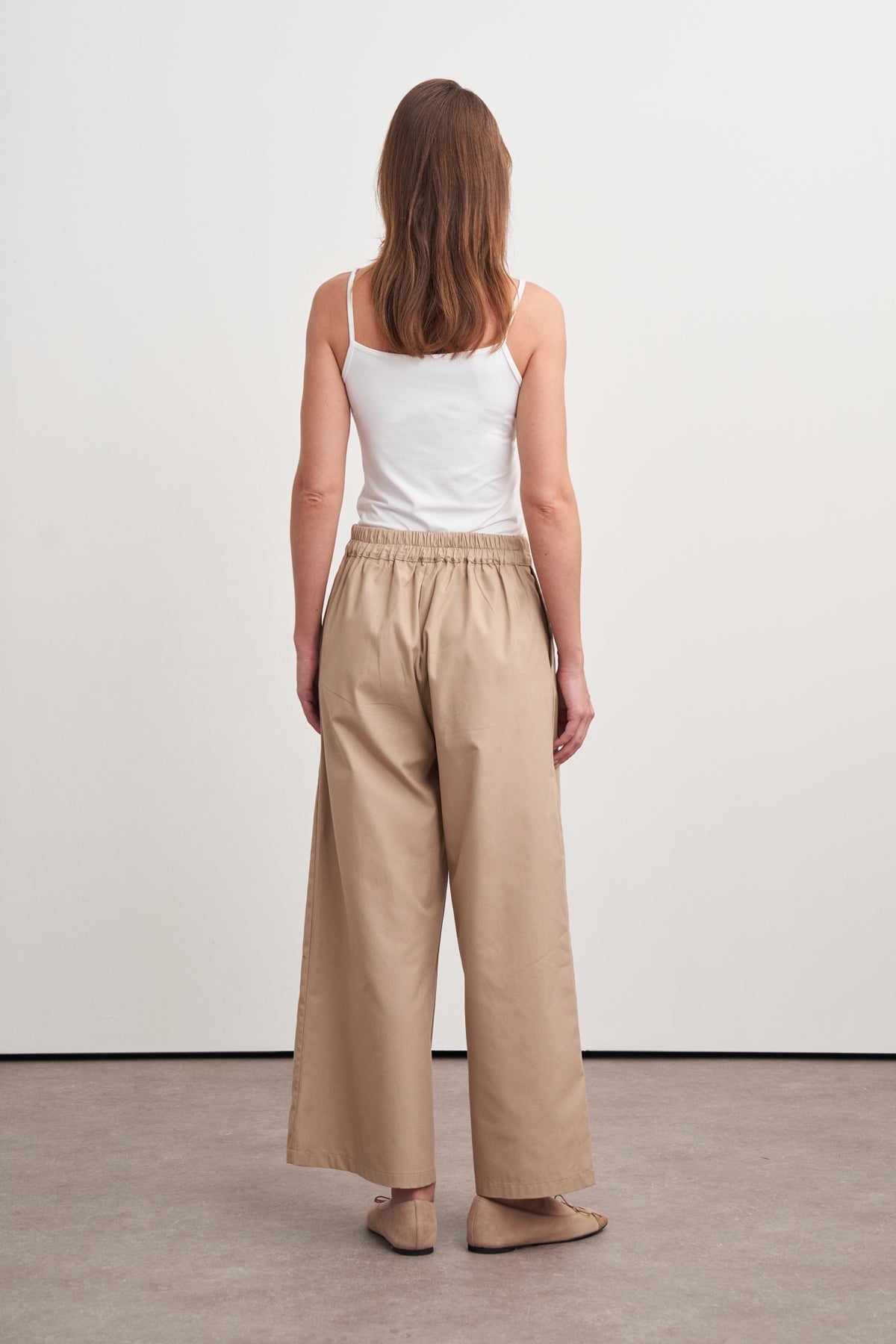 Gabardine Cropped Pants Camel