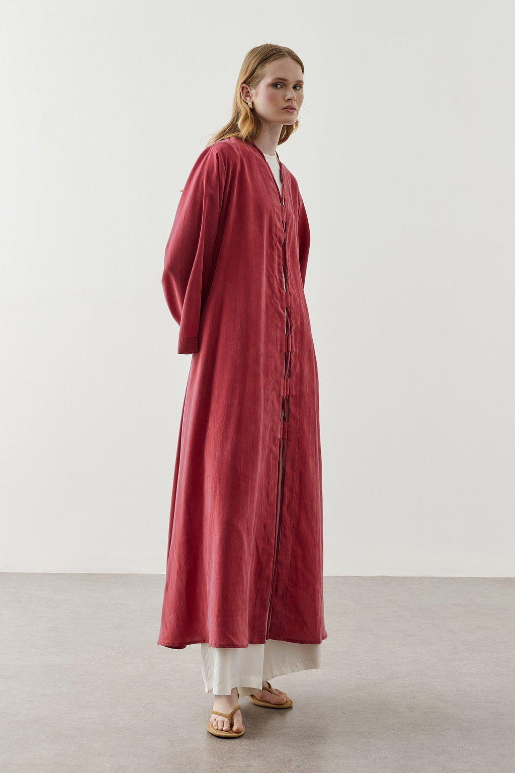Wide Belt-Loop Kimono Red