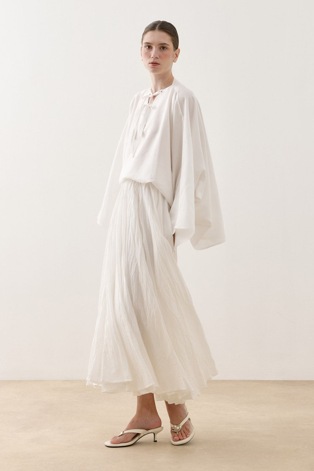 Tencel Cape Shirt White
