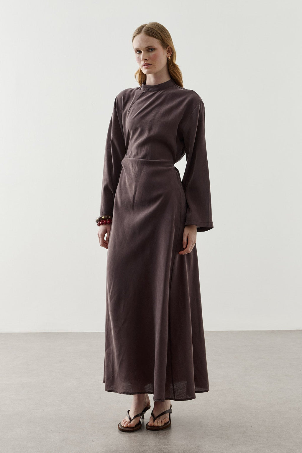 Asymmetrical Modal Dress Brown