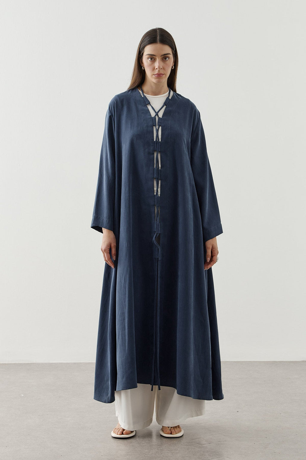 Wide Belt-Loop Kimono Navy