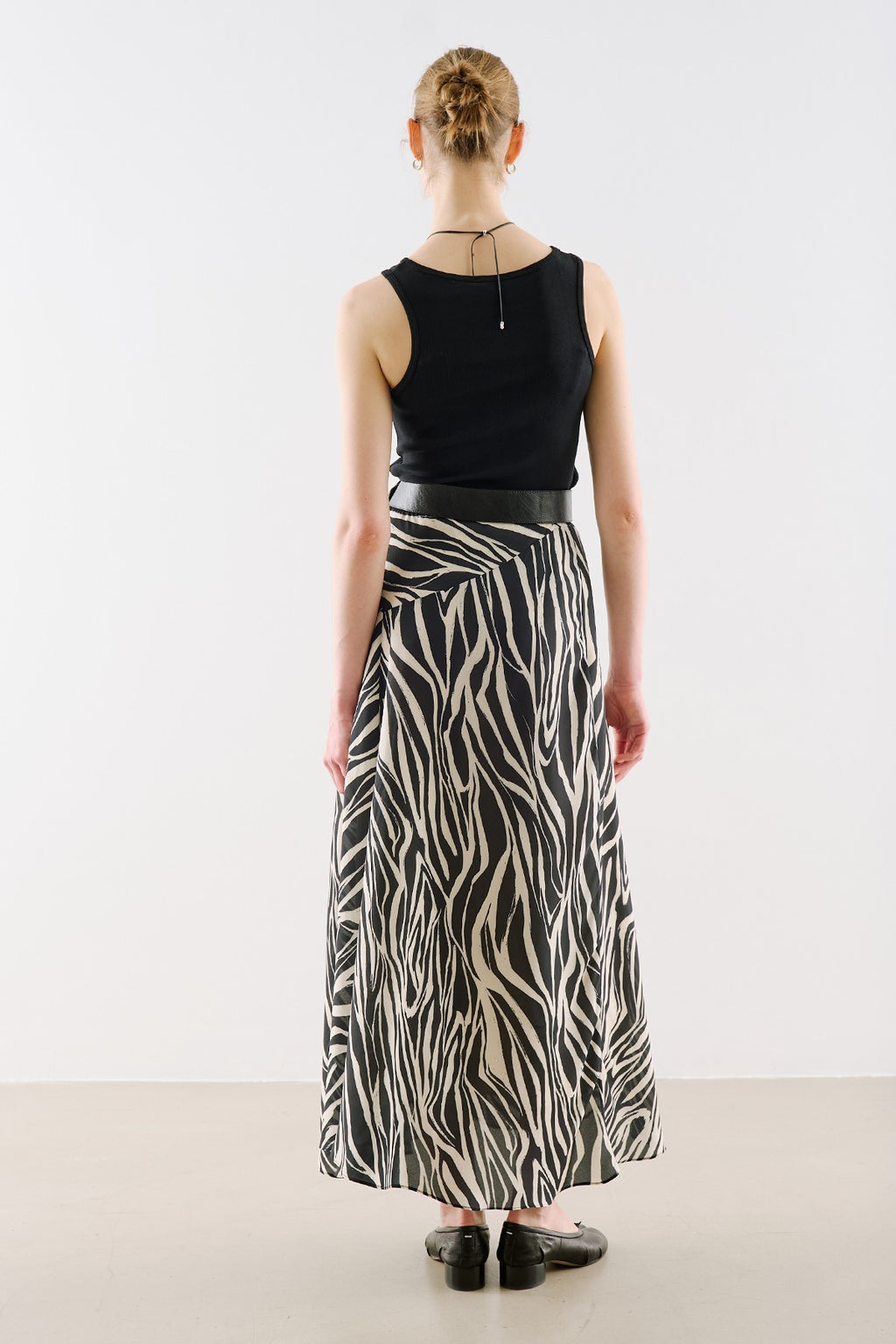 Asymmetric Long Skirt Zebra
