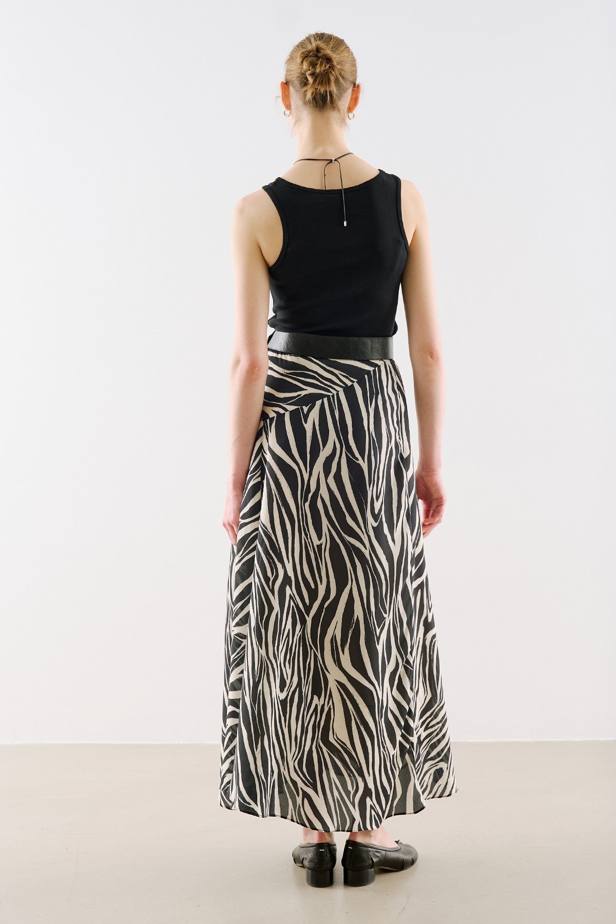 Asymmetric Long Skirt Zebra