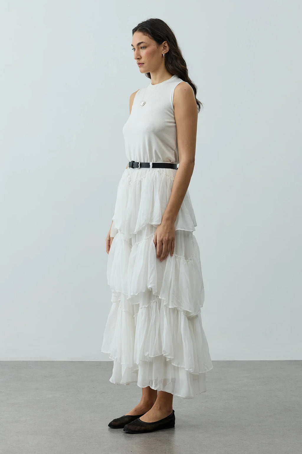 Multi-Panel Skirt White